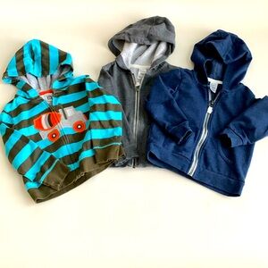 Carter’s Zip Up Boy Hoodies 24 months- Gray, Blue, & Truck Bundle
